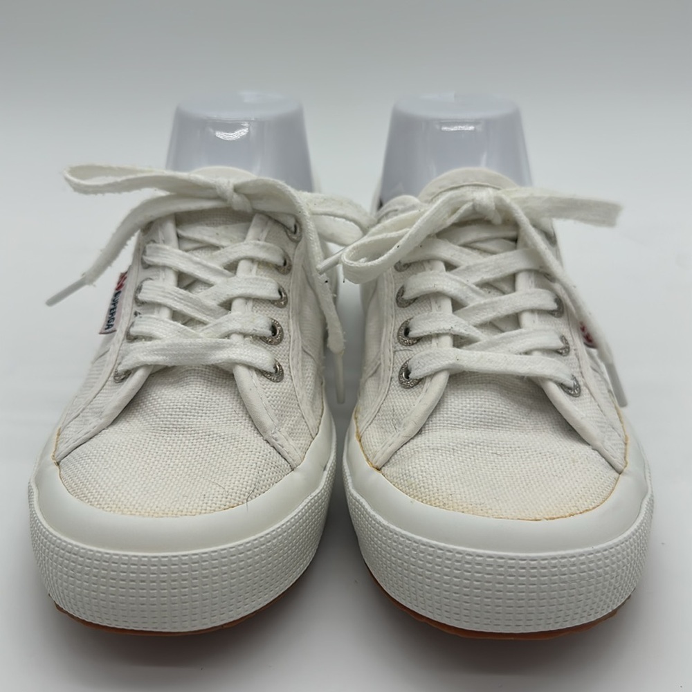 Superga Women's Cotu Classic 2750 White Canvas Sneakers Sz 37.5 US 7 EUC - Picture 12 of 16